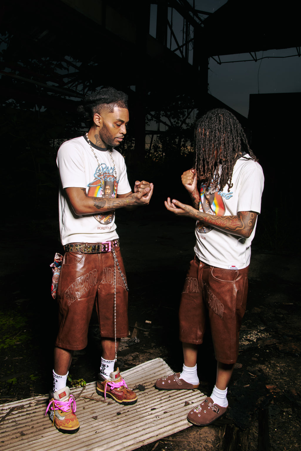 Brown Leather Shorts