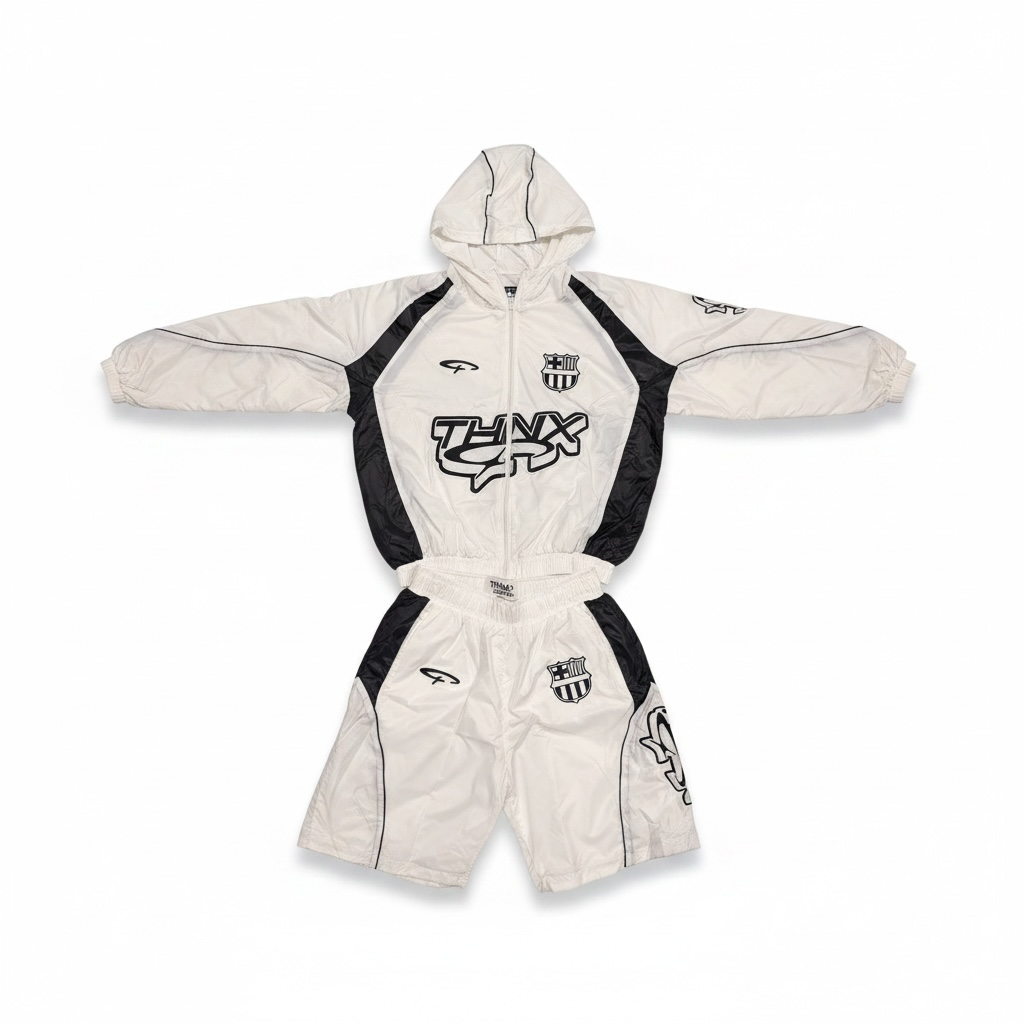 Thnx Nylon Short Set White