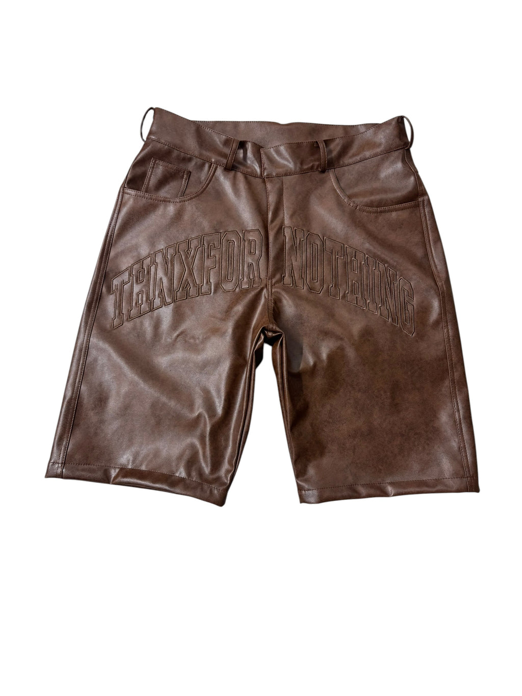 Brown Leather Shorts