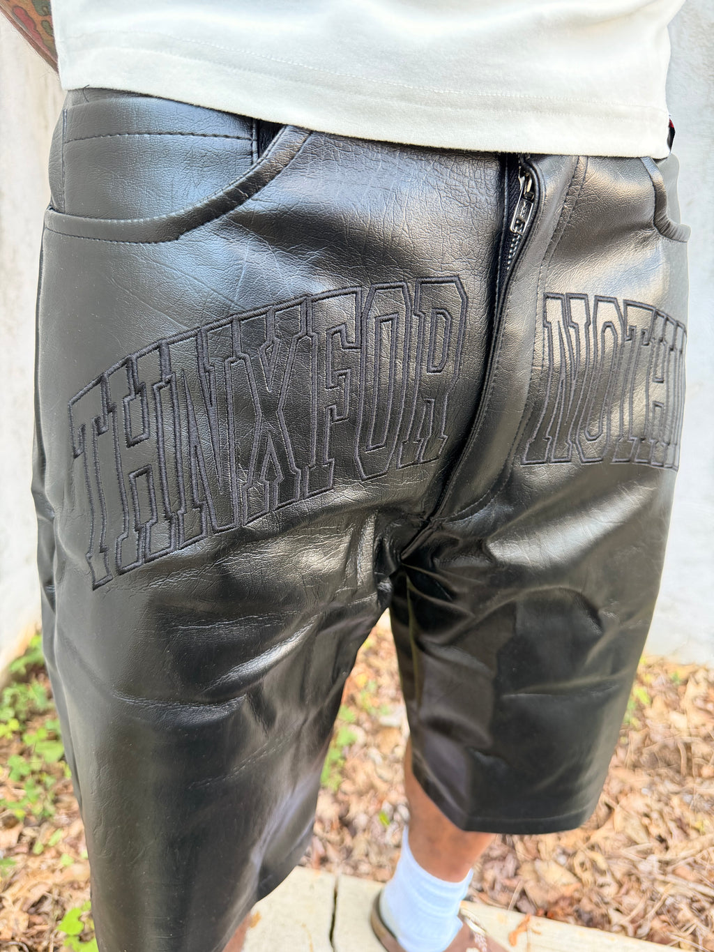 Thnx Leather Jorts
