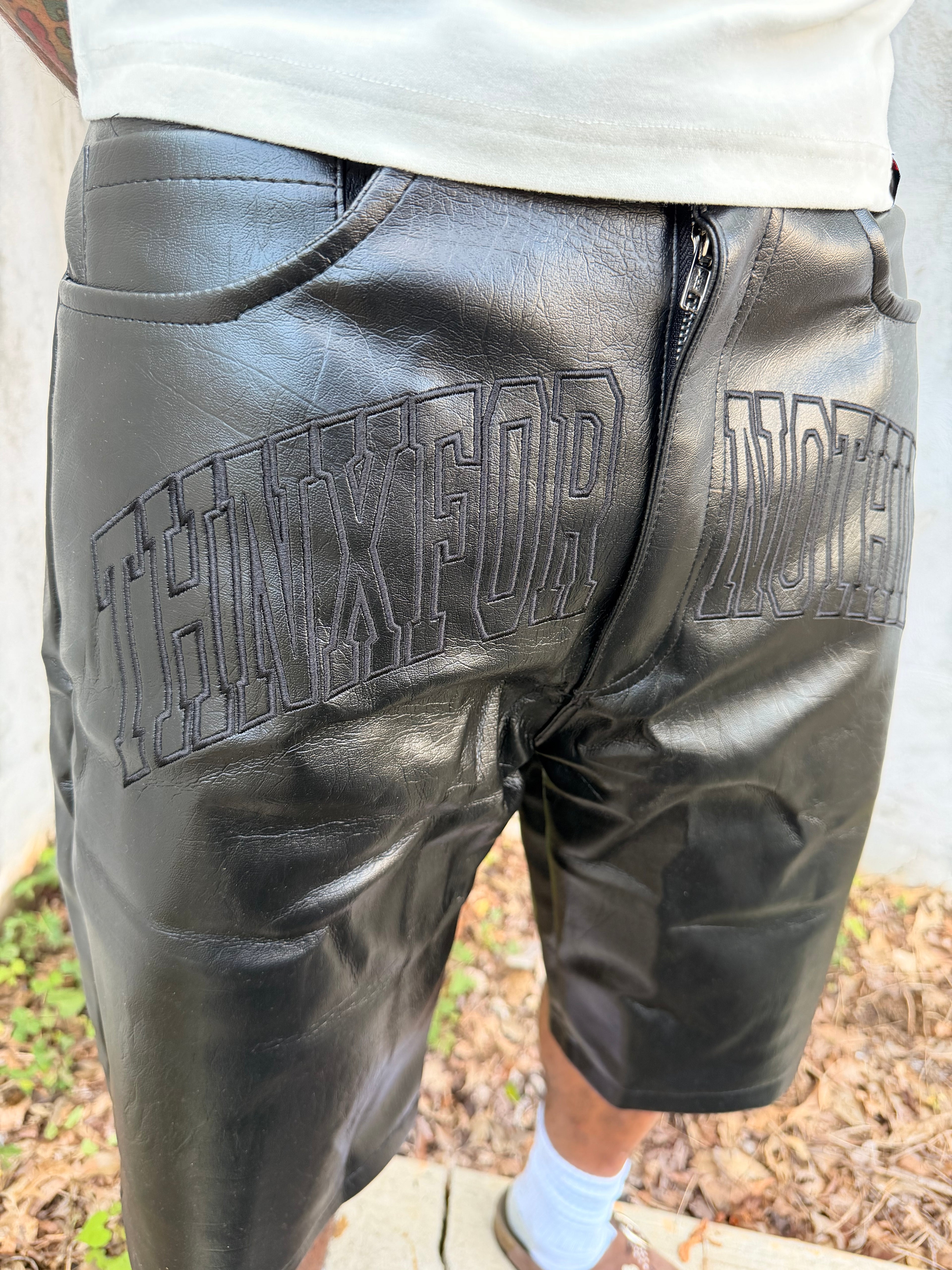 Thnx Leather Jorts