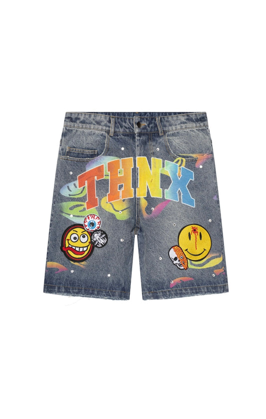 Thnx Gradient Denim Shorts