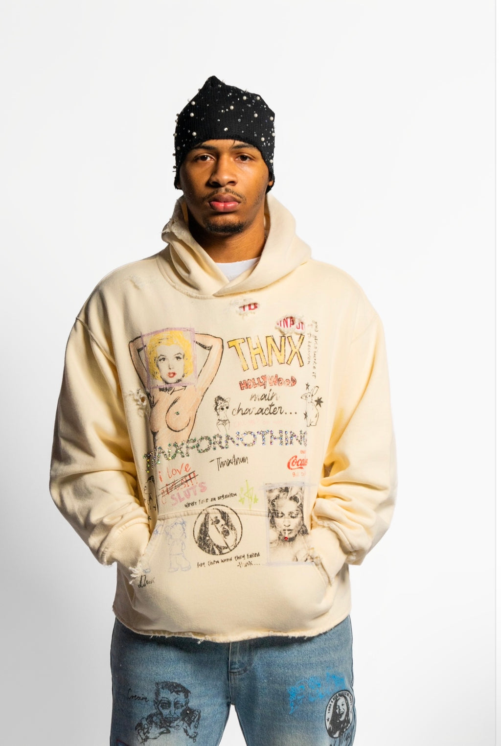 Thnx 4 Nun Print Hoodie