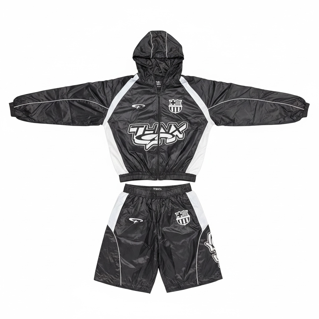Thnx Nylon Short Set Black