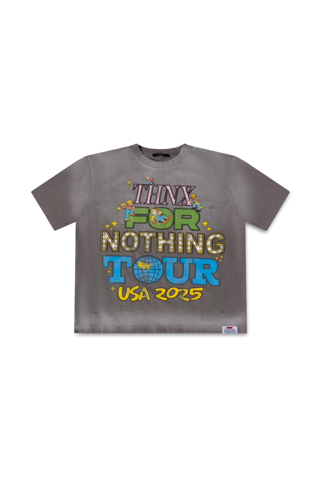 THNX FOR NOTHING TOUR TEE WHITE/GREY