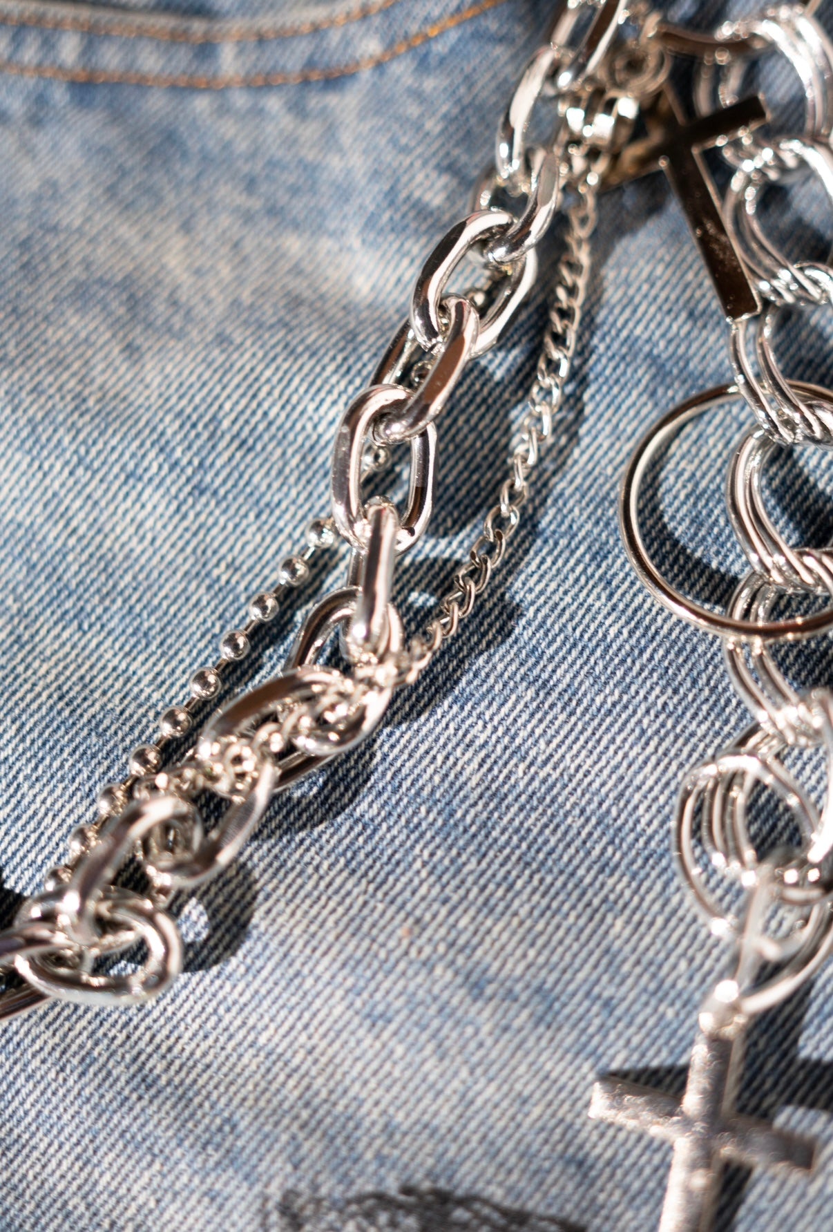 Silver Jesus Wallet Chain