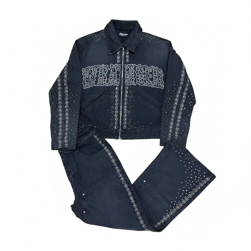 Black Wranger Denim Jean Set