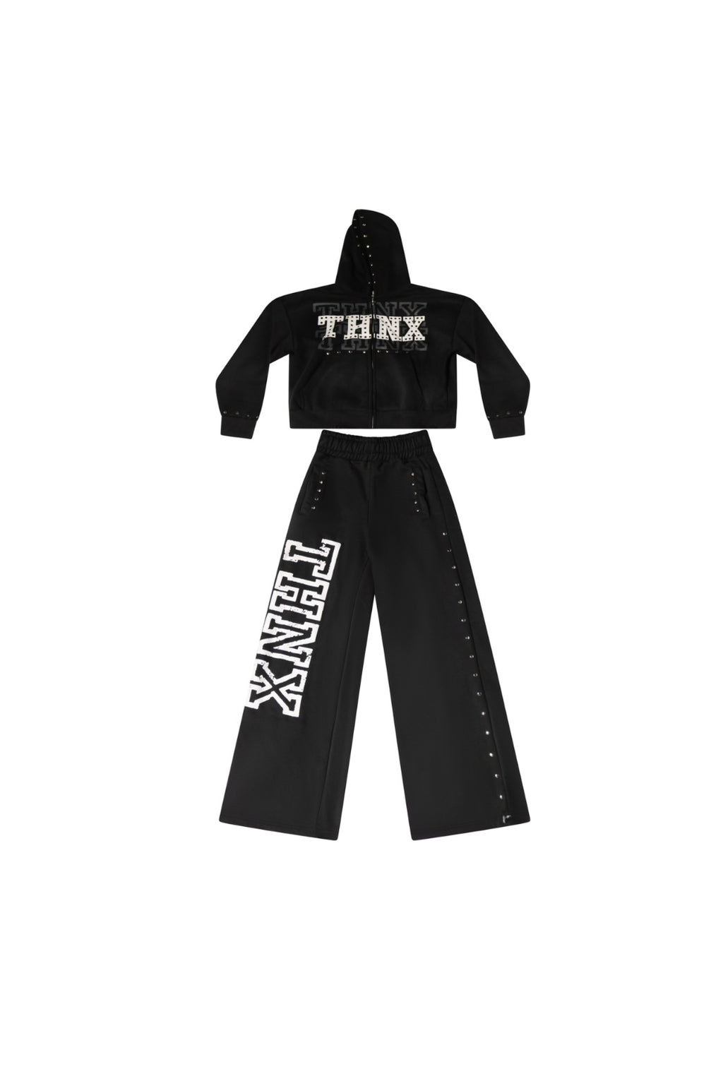 Thnx Gemstone Black Zip Up Jacket