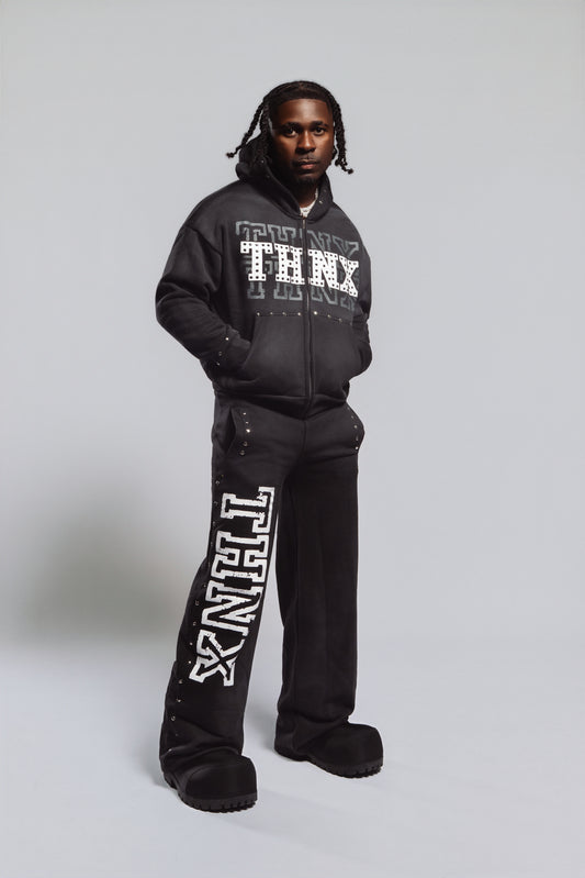 Thnx Gemstone Black Zip Up Jacket