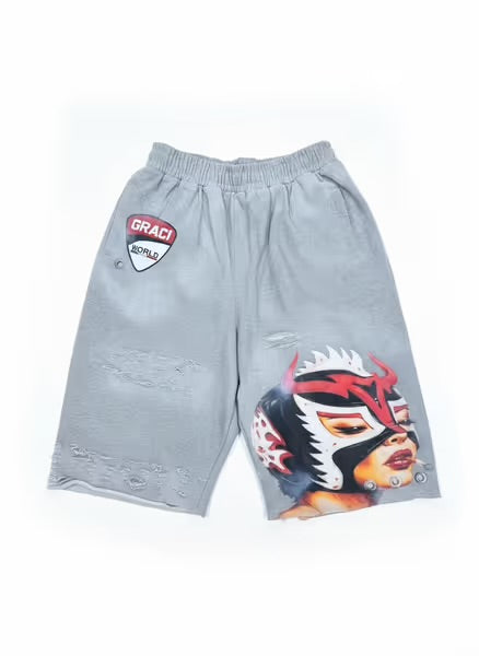 Graci Wrestler Shorts Grey