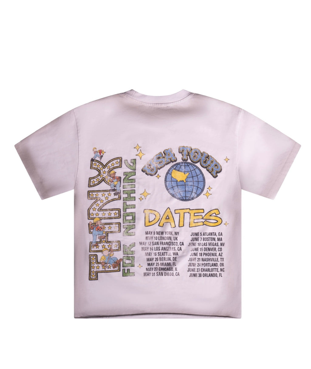 THNX FOR NOTHING TOUR TEE WHITE/GREY